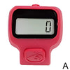 A pink thumb tally counter with a digital display and a button.