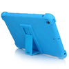 Funda de soporte (kickstand) de silicona azul brillante para iPad Mini.