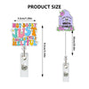 Klares Acryl-Ringen-Anhänger mit lila und rosa Design, Text: Just Aggressively Helpful