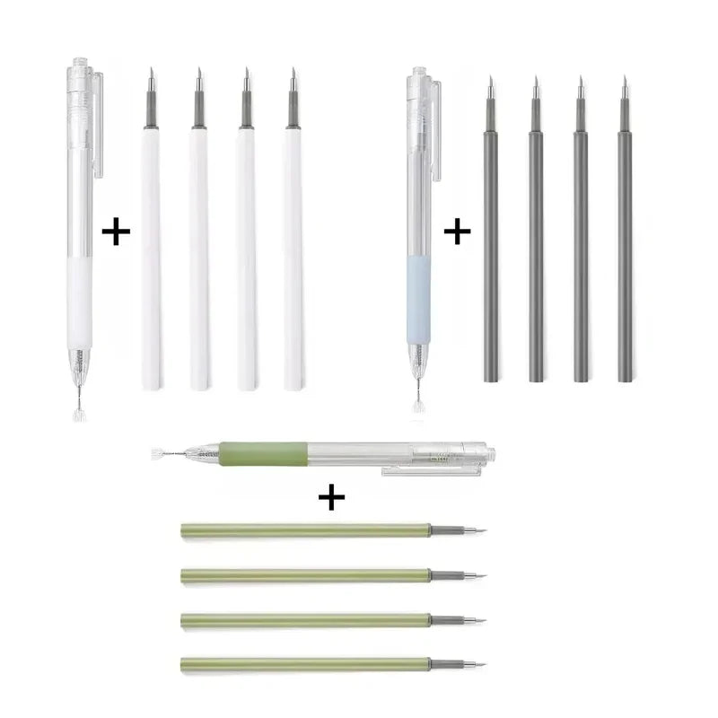 A set of precision craft knives for scrapbooking and DIY art, including various blade sizes.