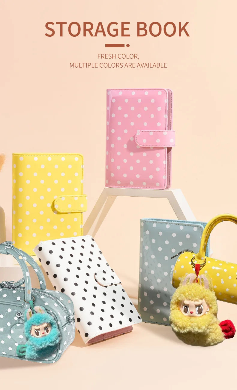 A collection of colorful storage books and binders in various colors like pink, yellow, blue, and white, displayed on a light