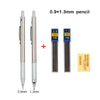 A set of 0.9 and 1.3 mm mechanical pencils with HB lead and eraser.