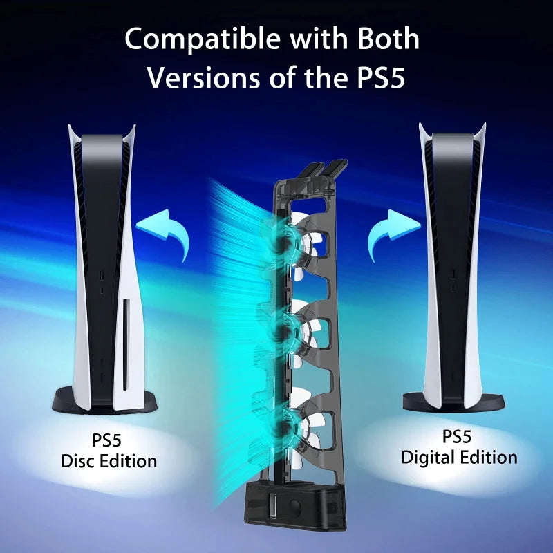 PS5 cooling fan designed to be compatible with both PS5 Disc and Digital editions.