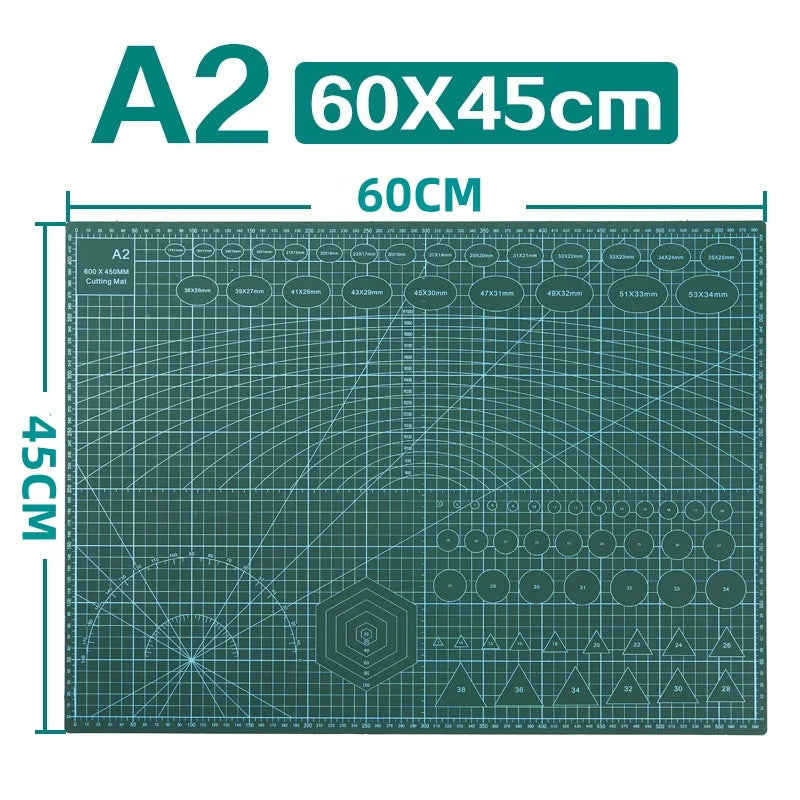 A2 size 60x45cm double-sided self-healing cutting mat for crafting and sewing