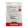 Sandisk Ultra Dual Drive Luxe USB Type-C flash drive in a red and white packaging box