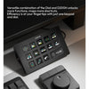 Controlador de dial y teclado negro Ulanzi D100H RGB junto a un teclado.