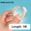 A hand holds a roll of silver adhesive tape with a width of 2cm and a length of 1 meter.