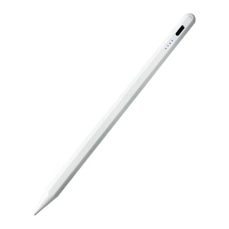 Un stylet capacitif blanc de précision, montré en diagonale sur un fond blanc.