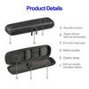 Black compact EVA hard shell pencil case featuring a zipper closure, mesh pockets, and elastic strap.