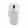 Weiße ergonomische kabellose Gaming-Maus von oben.