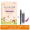 A Magic Groove practice copybook for preschoolers with a pen case, six refills, and a holder.