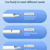 Three stroke design stylus pen with round, touch, and ballpoint tips for various needs