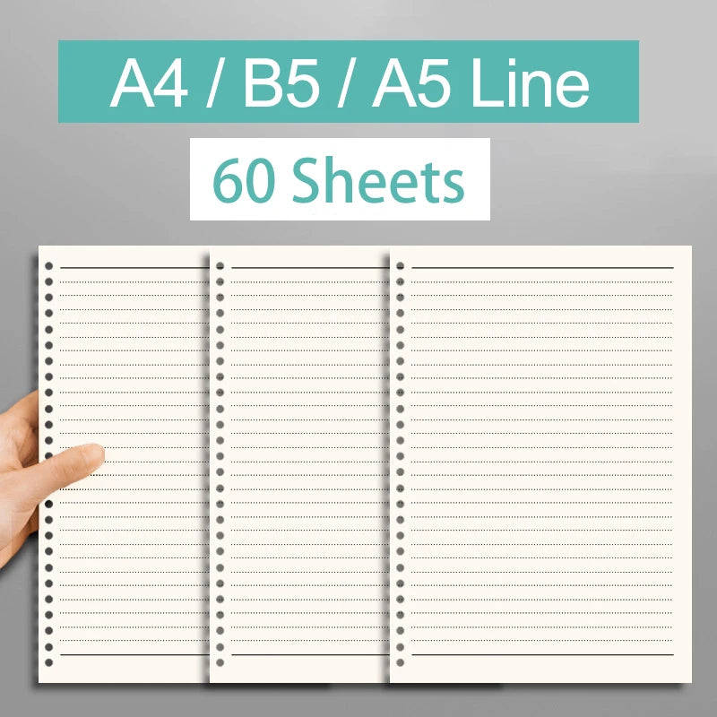 Carnet à feuilles détachables A4 B5 A5 avec 60 feuilles transparentes