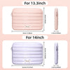 Padded laptop sleeve in pink and white for 13 and 14 inch devices