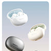 A set of ThinkPlus wireless earbuds in four comfortable colors shown against a textured background.