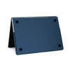 A dark blue ultra-thin hard shell laptop case for a MacBook Pro or Air.