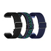 Three adjustable elastic sports bands in black, green, and blue for Garmin watches