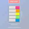 A set of five half-color fluorescent PET sticky notes with index tabs shown in a vertical layout.