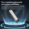 A silver Lexar USB flash drive is displayed inside a blue shield graphic.