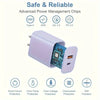 A purple power management chip module with USB-C ports and various protection features listed.