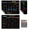 A set of magnetic refrigerator planning calendars for August and a weekly schedule for Daniel and Tom.