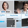 A collection of features for an HD 1080P webcam, including low-light correction, noise-cancelling mics, plug and play functio