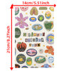 A sheet of stickers featuring various fruit, food, and themed icons for crafting and journaling.