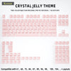 A layout of pink crystal jelly theme mechanical keyboard keycaps for two-color injection molding