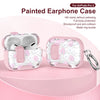 Estuche de diadema de silicona pintado de rosa para AirPods Pro con hebilla de metal.