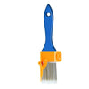 A blue precision corner paint brush with an orange handle and a metal bristle head.