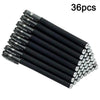 A bulk pack of 36 black gel ink pens with silver tips arranged in a diagonal line.