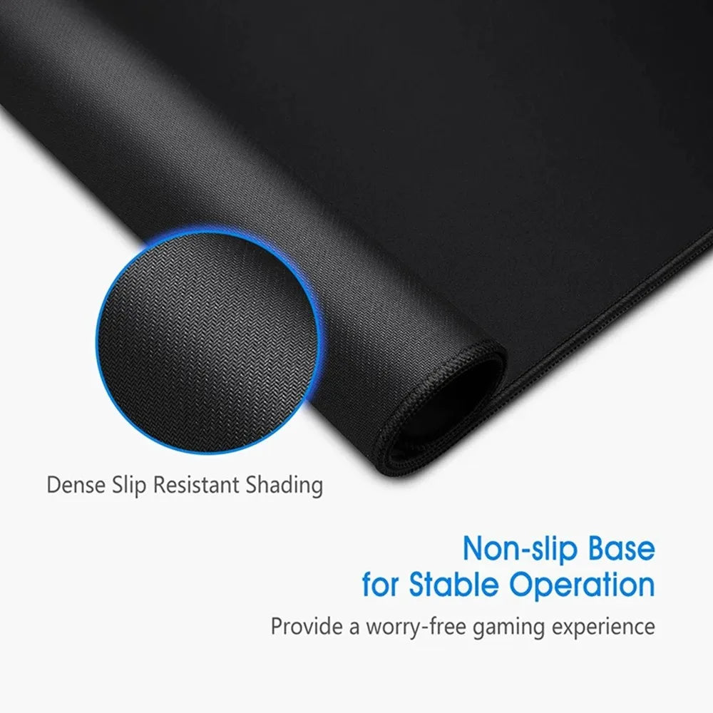 Black mouse pad with dense slip resistant shading and a non-slip base for stable operation