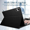 Black keyboard case for a tablet, designed to provide a laptop-like typing experience.