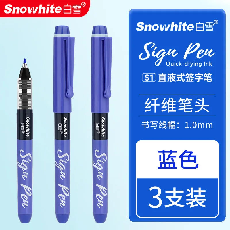 Blue Sign Pen with fiber tip and 1.0mm writing line shown next to a blue box.