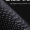 Close-up view of a dark gray non-slip textured mouse pad with a geometric pattern.