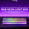 AULA HERO Series RGB Neon Light Box magnetic switch keyboard showing various lighting effects.
