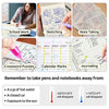 A collection of sketches, note-taking examples, crossword puzzles, calendar marks, and journaling written with retractable er