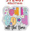 A set of acrylic hair bows spelling 'GOOD IS GOOD all the time' with a faith theme.