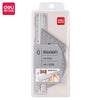 A set of four professional aluminum drafting rulers and a measuring scale packaged in a clear plastic pouch.