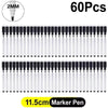 A set of 60 white dry erase marker pens with felt erasers displayed in a row.
