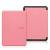 A pink magnetic protective case for a Kindle e-reader.
