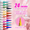 A set of 24 double-headed nail art pens in various colors and metallic shades shown vertically.