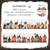 A set of vintage gothic Halloween masking tape featuring various architectural houses and spooky elements.