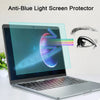 Anti-blue light screen protector applied to a laptop display, demonstrating blue light filtering.
