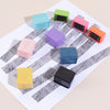 A collection of colorful privacy protection roller stamps in various shades including teal, green, pink, purple, blue, orange