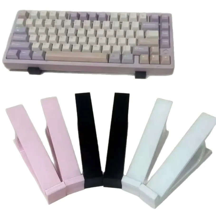 Set rosa und weißer ergonomischer Ständer zur Höhenanpassung der Computertastatur
