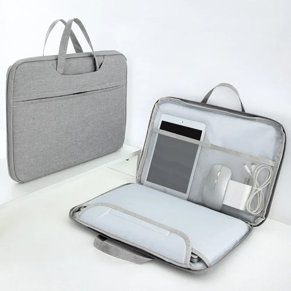 Housse universelle grise pour ordinateur portable, protège MacBook ou PC.