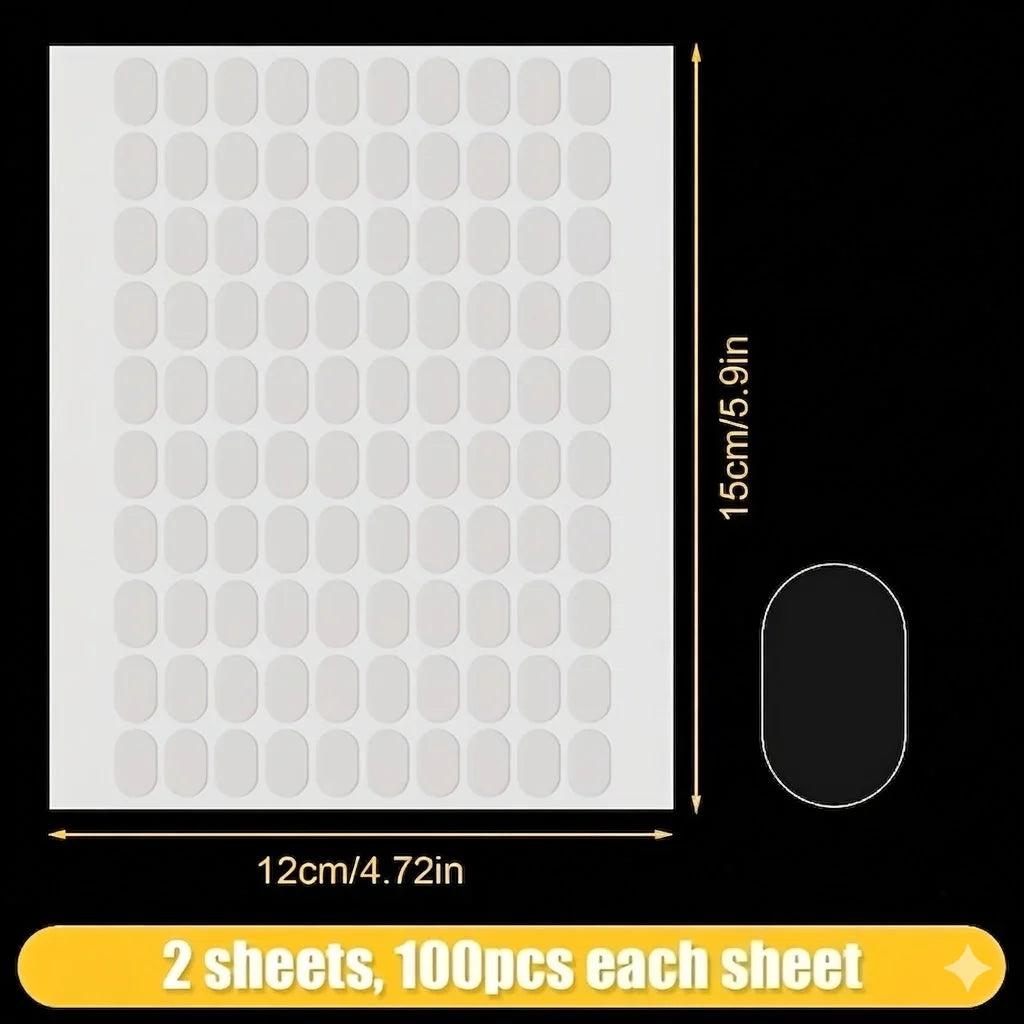 A sheet of transparent double-sided mounting tape with a grid pattern, measuring 12cm by 15cm.