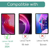 Compatibility chart showing a tempered glass screen protector is compatible with the Lenovo Tab M11 2024 but not the Lenovo T