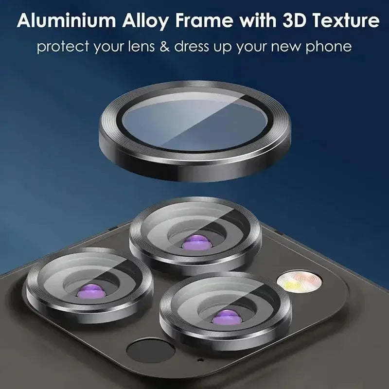 Aluminiumlegierungskonstruktion mit 3D-Textur-Linsen-Schutz für das Kameramodul eines Telefons.